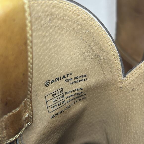 ARIAT Mens SIZE 13 D Western Cowboy Square Toe Boots Brown #10015288 - Picture 15 of 16